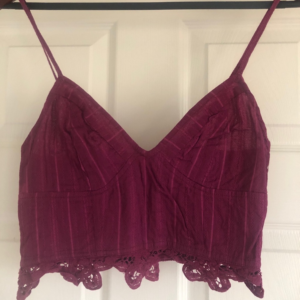 BNWOT Free People brami cami bralette eggplant S